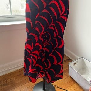 Red and dark blue dress